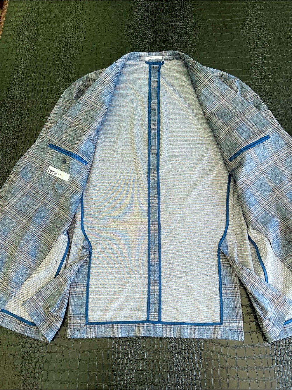 Wrinkle Free Stretch Soft Men's Plaid Blazer - Sport Coat - Picture 8 of 14